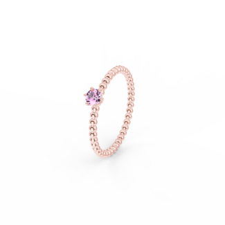 Prsten Bubbles 3,5 - růžové zlato, růžový safír
