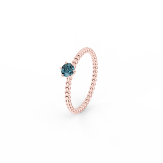 Prsten Bubbles 4 - růžové zlato, london topaz