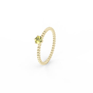 Prsten Bubbles 4 - žluté zlato, žlutý safír