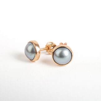 Perlové náušnice půlené - růžové zlato
