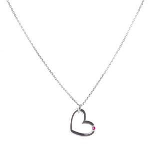 Přívěsek Heart Molly – bílé zlato, rubín