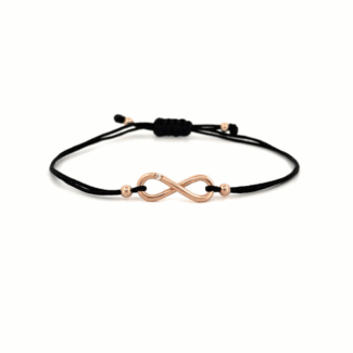 Náramek E Infinity, růžové zlato, diamant