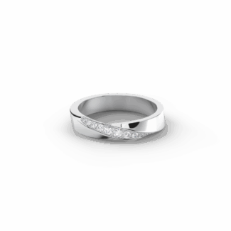 Dámský snubní prsten 170 - bílé zlato, diamanty
