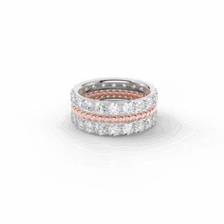 Dámský snubní prsten 180 - bílé a růžové zlato, diamanty