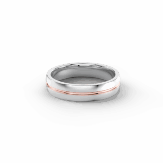 Pánský snubní prsten 190 - bílé a růžové zlato