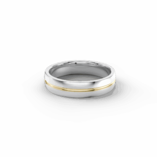 Pánský snubní prsten 190 - bílé a žluté zlato