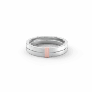 Pánský snubní prsten 250 - bílé a růžové zlato
