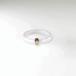 Kimi bílá keramika - žluté zlato, diamanty