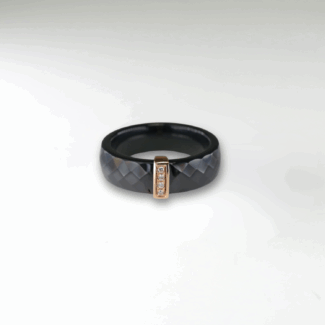 Kara I. F černá keramika - růžové zlato, diamanty