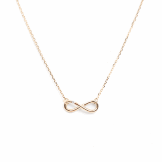 Náhrdelník Infinity - žluté zlato, diamant