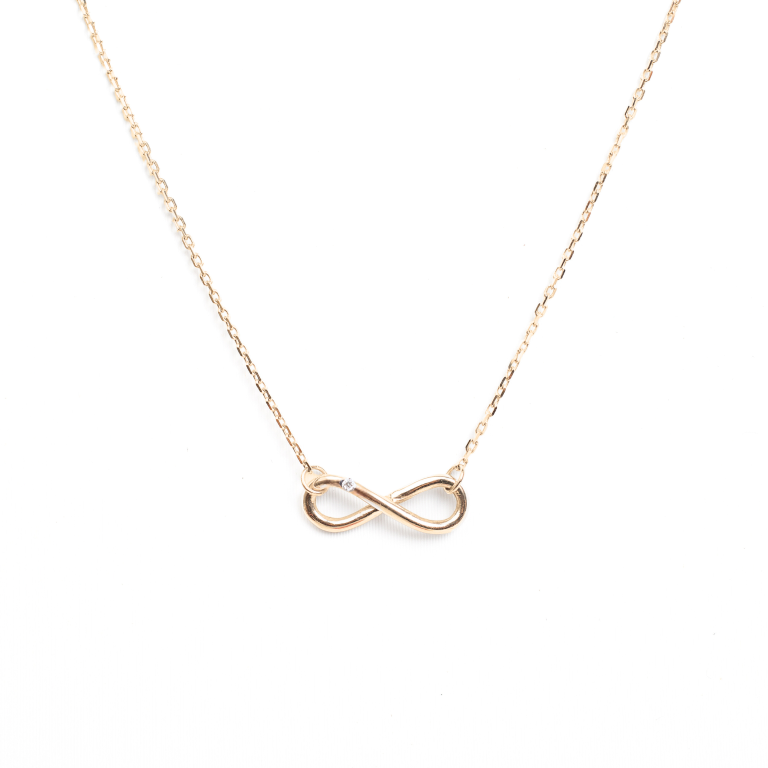 Náhrdelník Infinity - žluté zlato, diamant