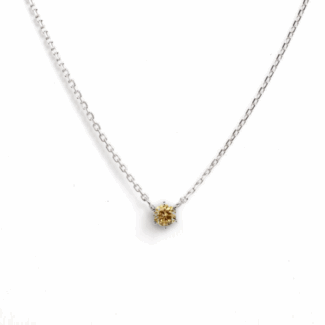 Náhrdelník Jessica - bílé zlato, žlutý diamant