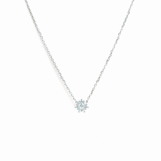 Náhrdelník Fleur - bílé zlato, diamanty